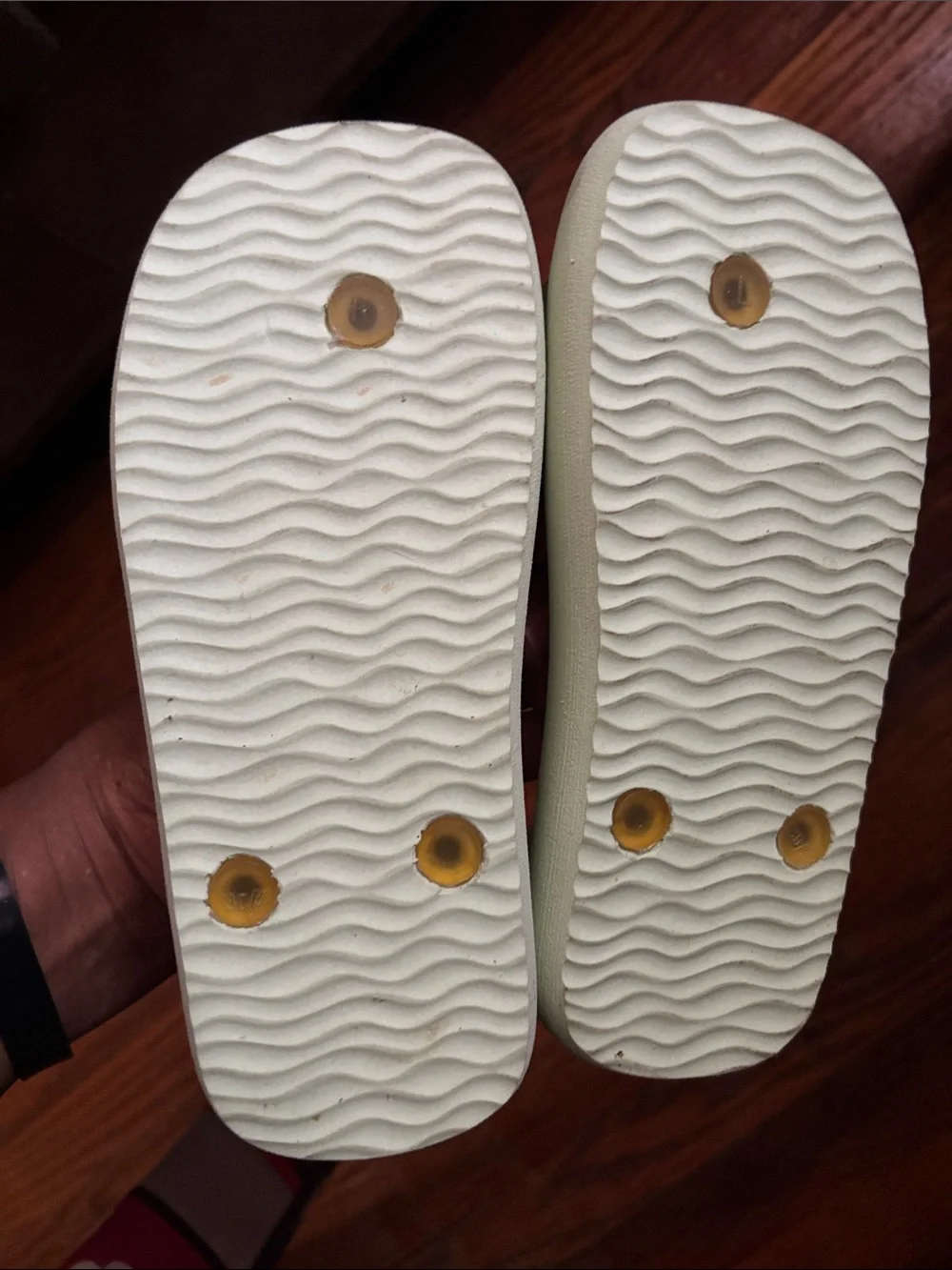 Zara Pale Yellow Floral Jelly Flip Flops